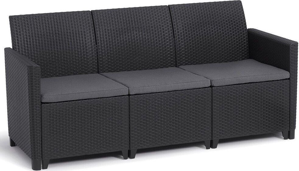 MARIE Sofa ogrodowa dla 3 osób, grafitowa