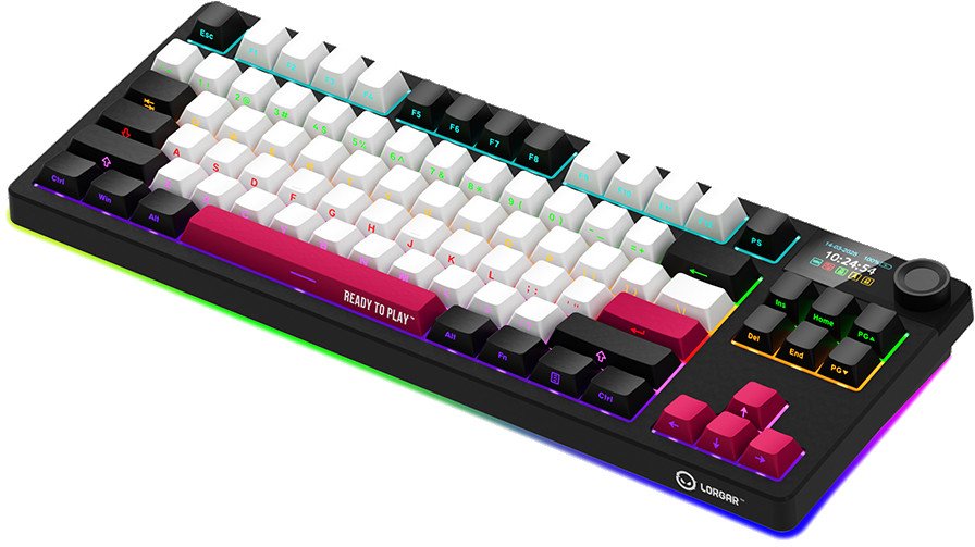 LORGAR KBP70TKLW, Wireless TKL Mechanical Gaming Keyboard Pro, Black/red, EN layout