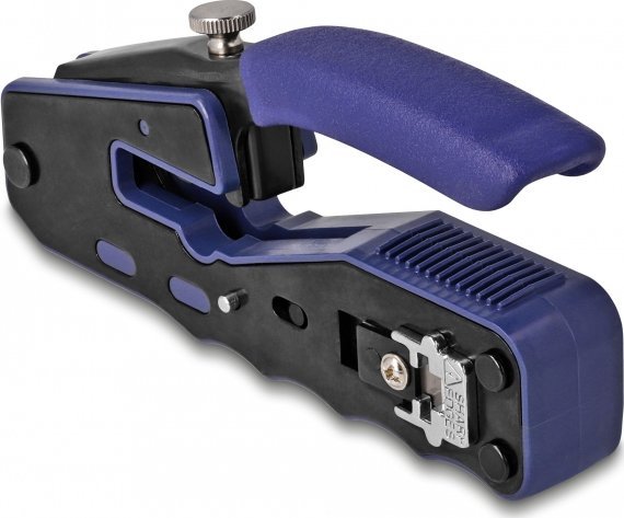 DeLOCK Crimping pliers for 8P/ RJ45 MODULARNY plugs, crimping pliers (black/blue, with blade and stripper (Easy-Connect))