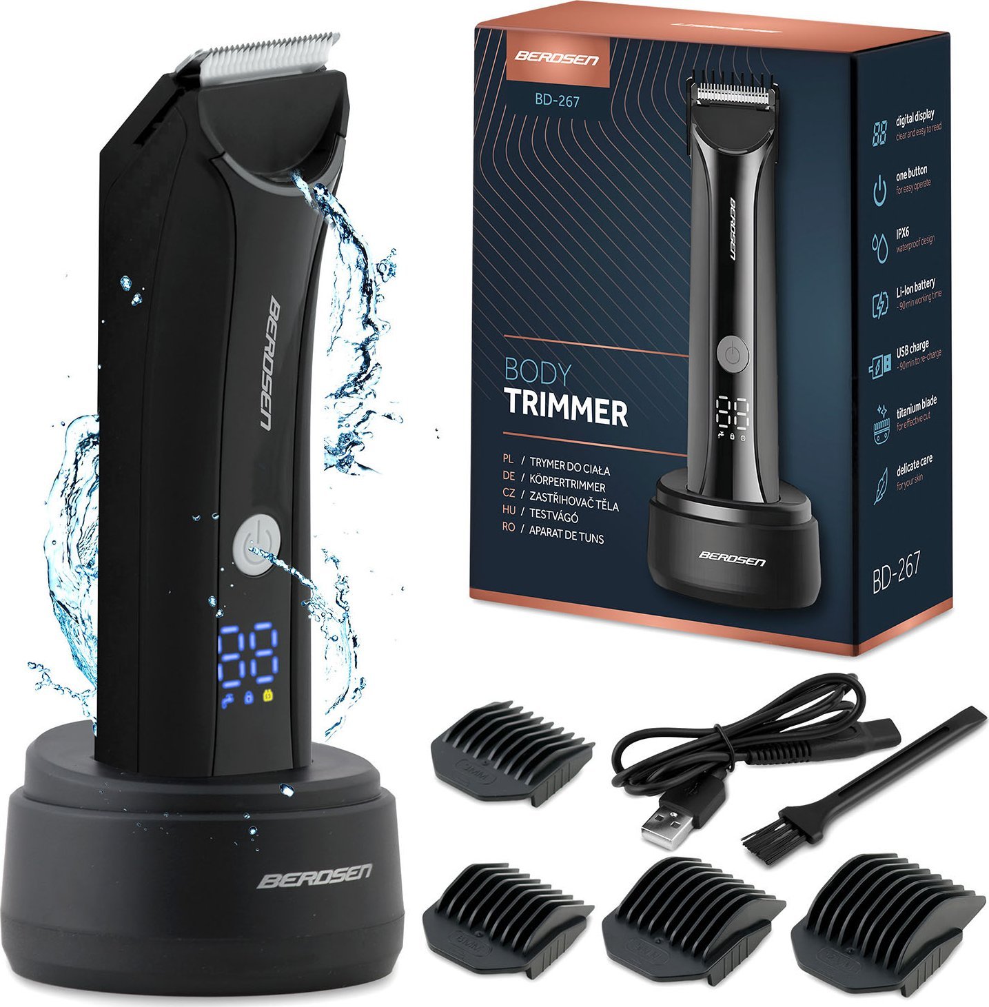 Maszynka do włosów Berdsen Maszynka do strzyżenia włosów BD-267 czarna