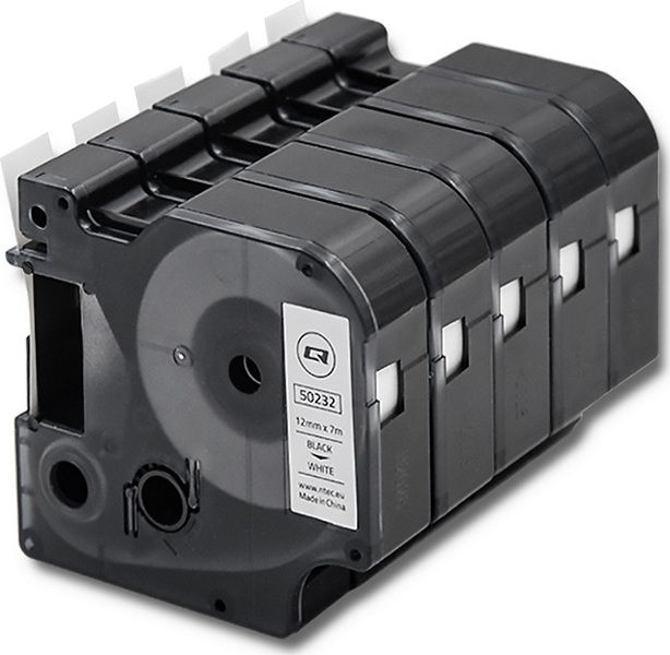 Qoltec Taśma Qoltec do DYMO D1 45013| 12mm x 7m | Biała/ Czarny nadruk