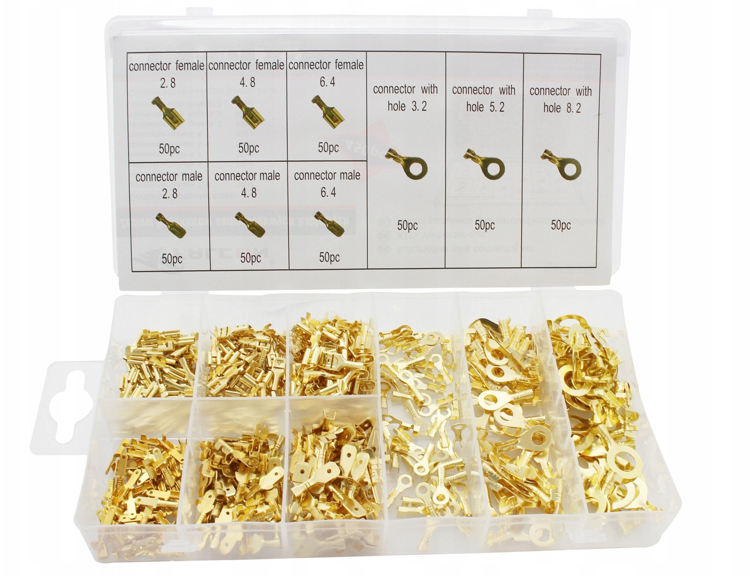 KONEKTORY SAMOCHODOWE KABLOWE KONEKTORÓW 450EL 2,8-8,2MM MĘSKI ŻEŃSKI