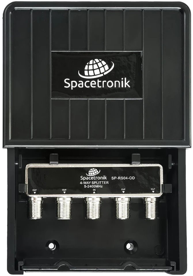 Rozgałęźnik anteny TV 1/4 5-2400 MHz Spacetronik SPS-RS04-OD, zewnętrzny