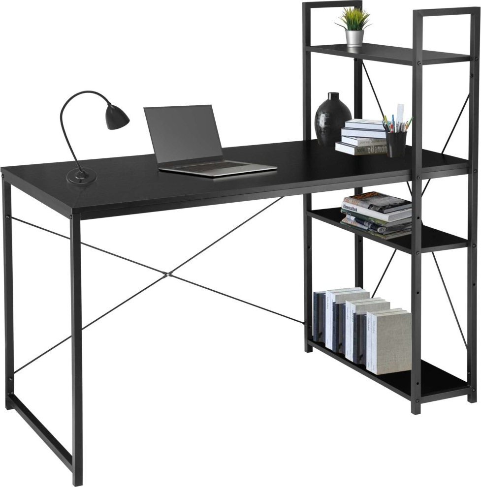 Biurko DWM Biurko loftowe z półkami z nadstawką TROSA BLACK
