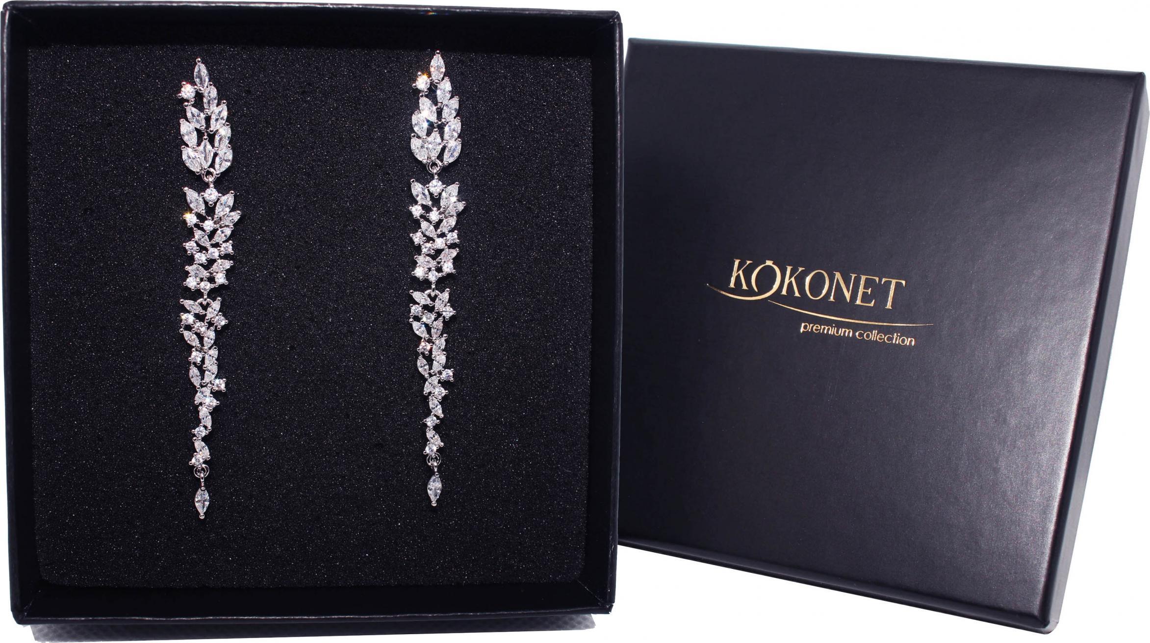 KOKONET kolczyki ŚLUBNE srebrne DŁUGIE DELIKATNE lekkie AA