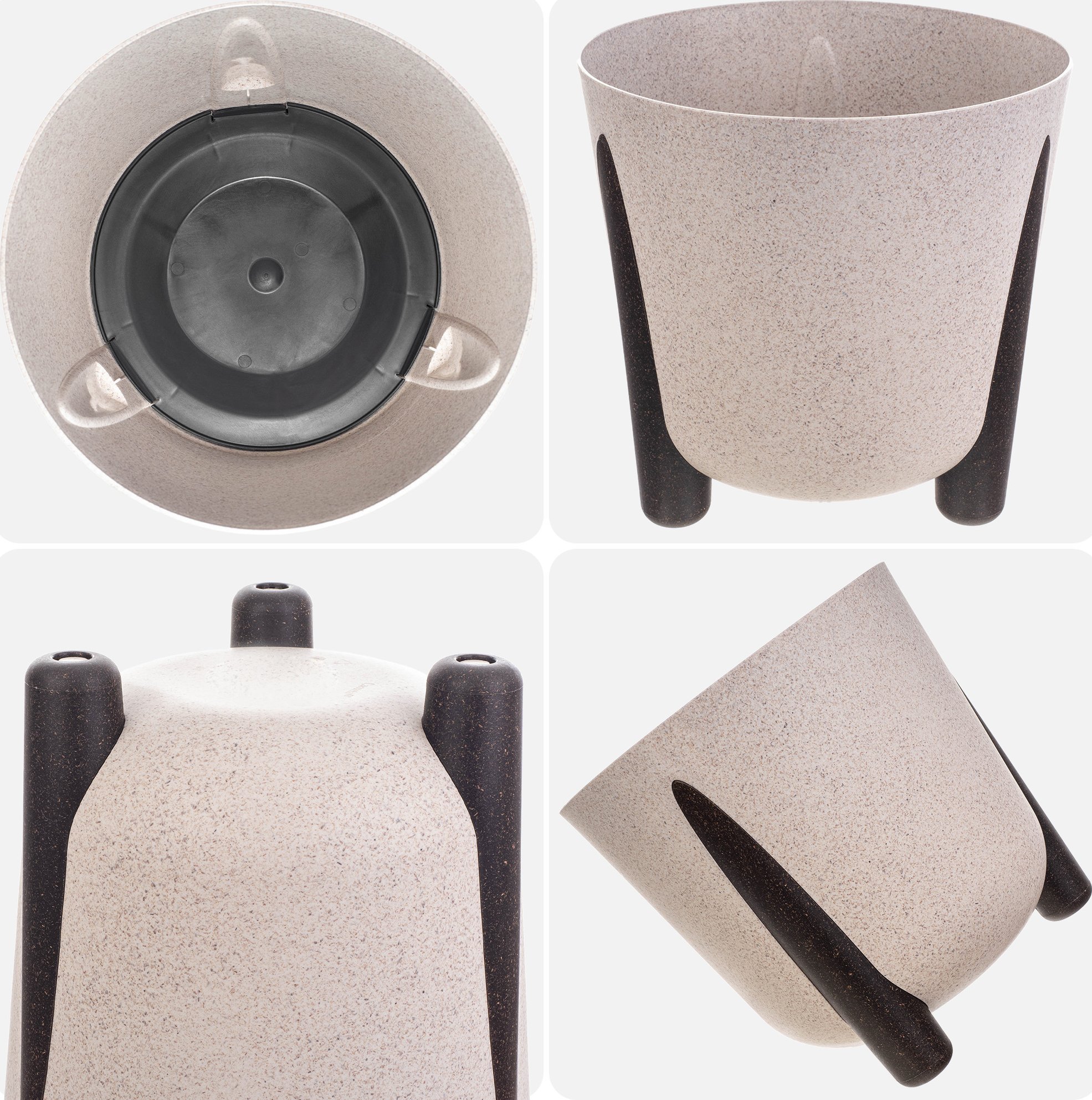 Kadax KADAX Doniczka Donica Na Kwiaty Eco Osłonka Nóżki Z Wkładem 18cm Biała