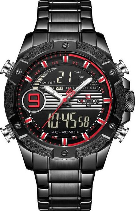 Zegarek Naviforce ZEGAREK MĘSKI NAVIFORCE - NF9146S (zn089b) - black/red + BOX uniwersalny