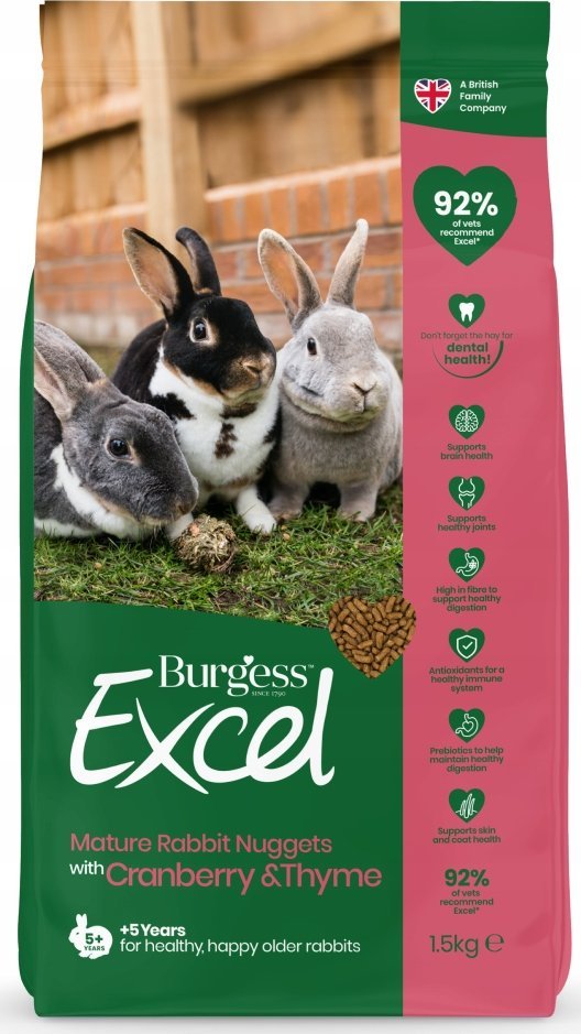 Burgess Burgess Excel Rabbit Mature Cranberry & Thyme 1,5 kg