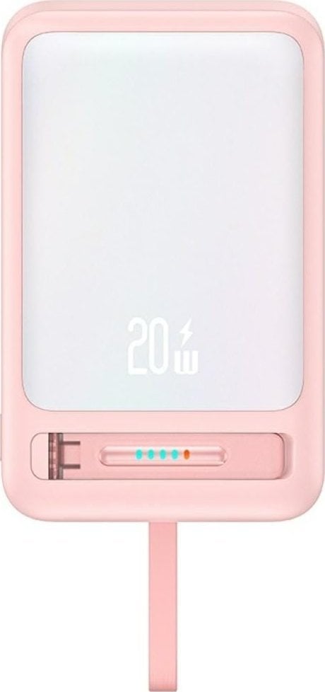 Powerbank USAMS XM Series CD219 10000mAh Magnetic Wireless różowy