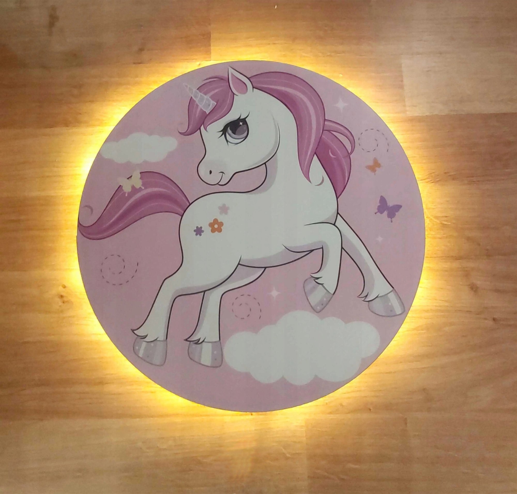 naSciane Lampka nocna kucyk Jednorożec pony z chmurką róż
