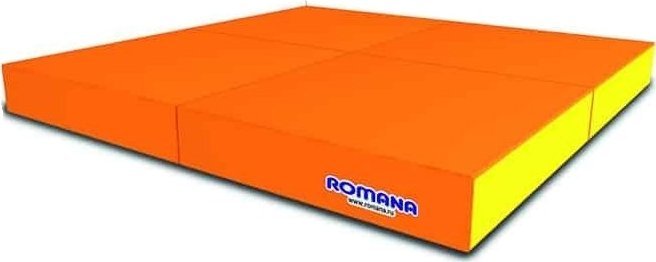 Małpiszon Składany materac pod drabinkę gimnastyczną 100x100x10 cm Kometa pomarańczowo-żółty