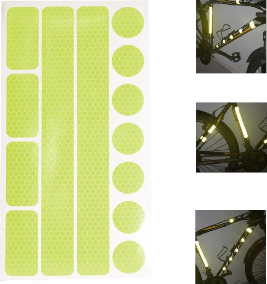 Stamal Naklejki odblaskowe ostrzegawcze na rower kask wózek żółte zestaw 13szt