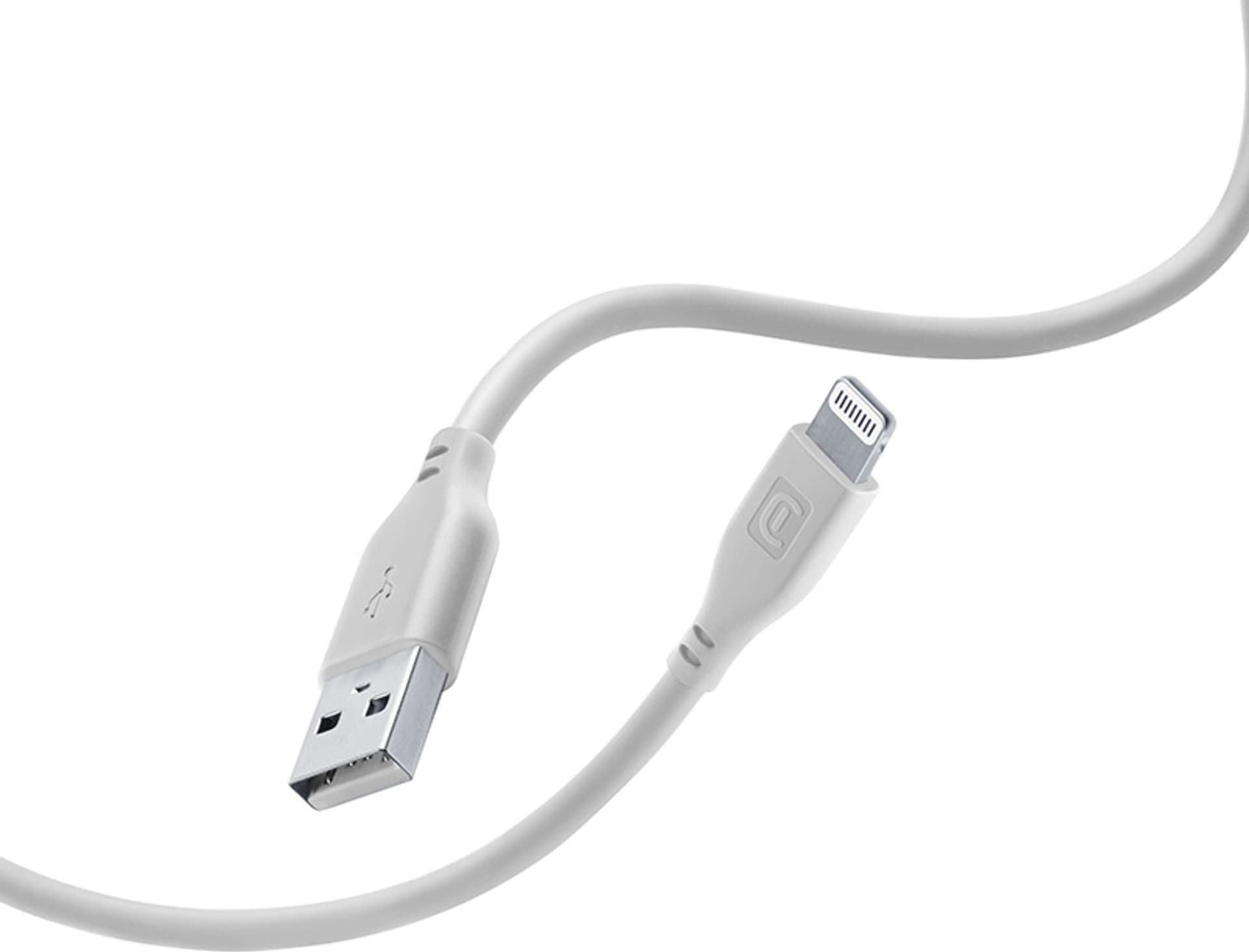 Kabel USB Cellular Line Lightning - USB-A 1.2 m Szary (USBDATASOFTMFID)