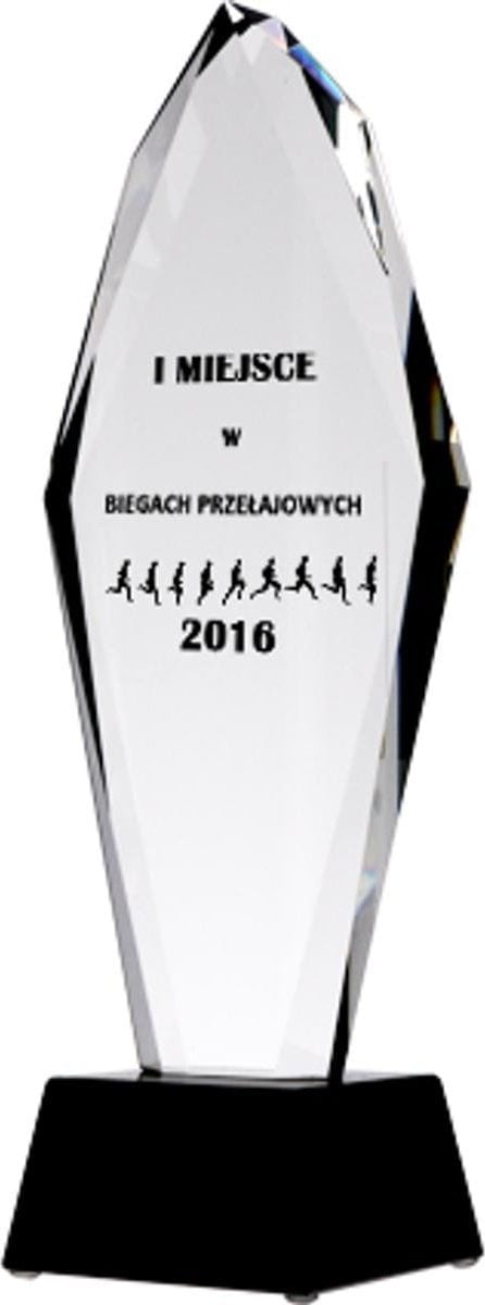 Trofeum szklane grawerowane + wypełnienie farbą