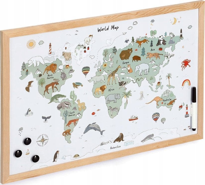 Zeller Tablica magnetyczna, mapa świata, 60 x 40 cm