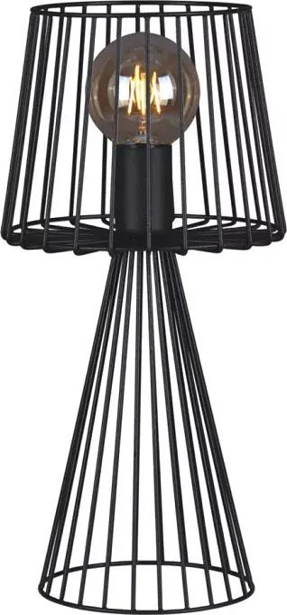 Lampa stołowa Lumes Czarna druciana lampa stołowa w stylu loft - S566-Folta