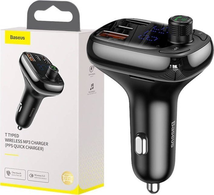Transmiter FM Baseus samochodowy bluetooth MP3 S-13 czarny [CCMT000101]