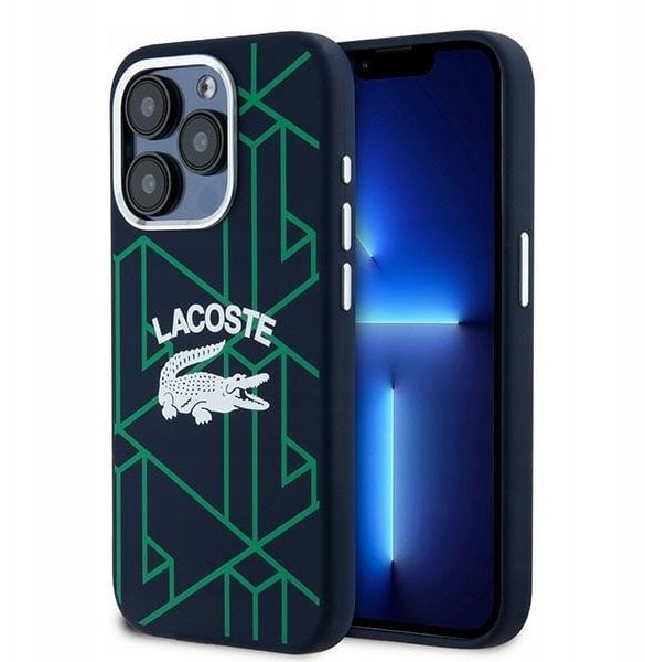Lacoste LCHMP15LSBIV iPhone 15 Pro 6.1" granatowy/blue hardcase Silicone Monogram Vintage Logo MagSafe