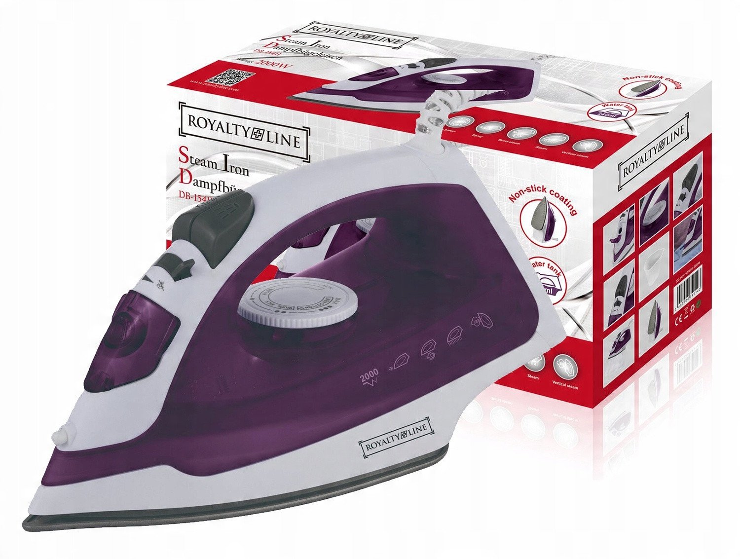 Żelazko parowe 2000W Podeszwa ceramiczna RoyaltyLine DB15411 Iron