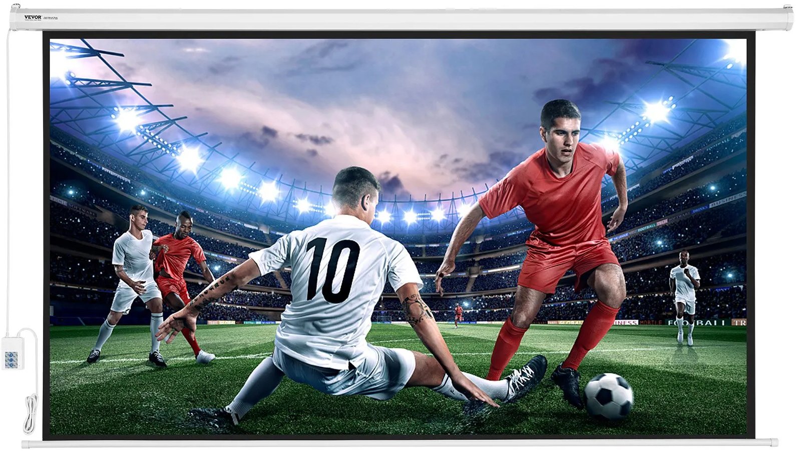 Ekran projekcyjny elektryczny 100 cali 16:9 4K pilot kino domowe