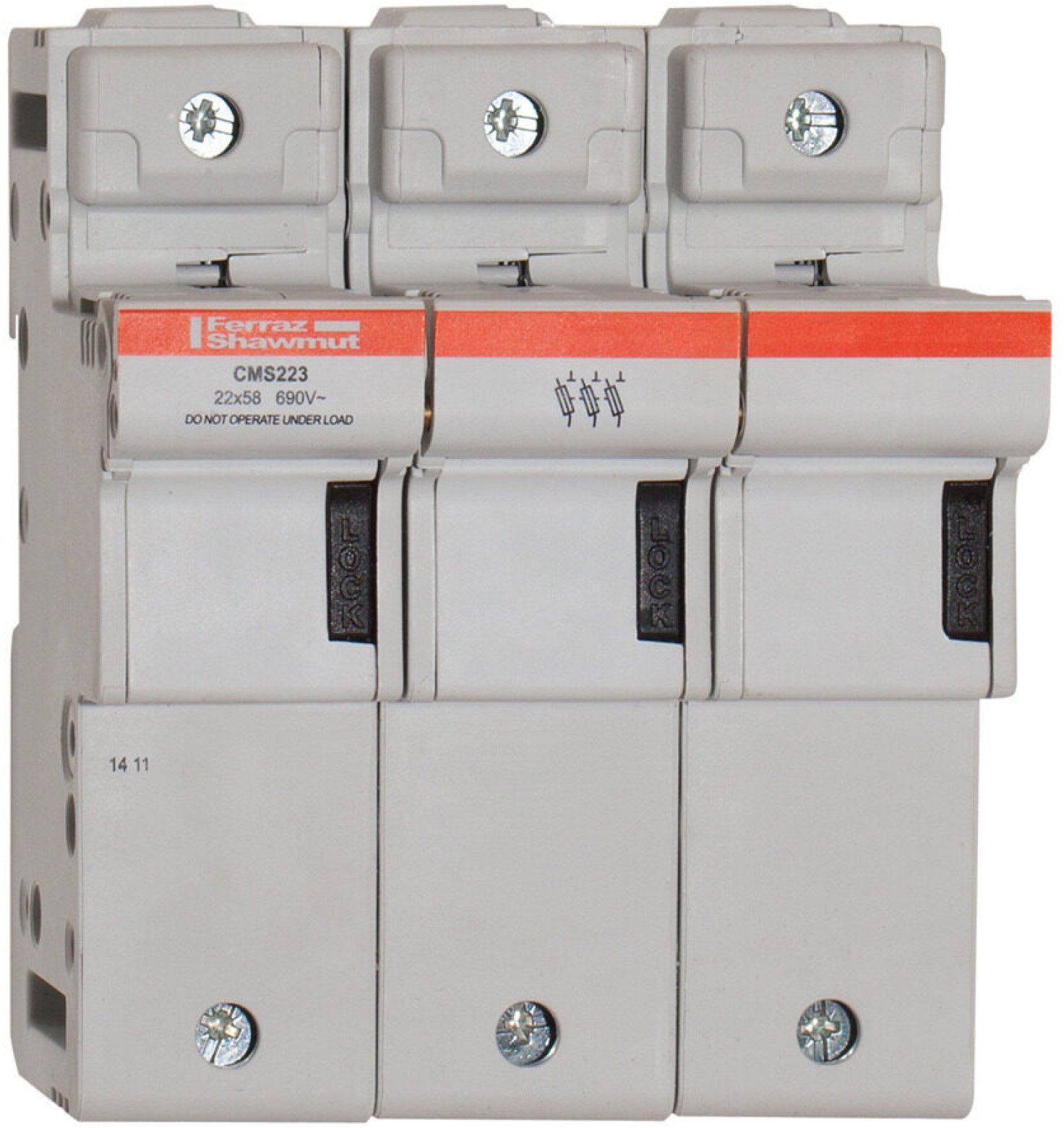 Podstawa bezpiecznikowa modułowa na szynę DIN 3P CMS223 22x58 IP20 E331135