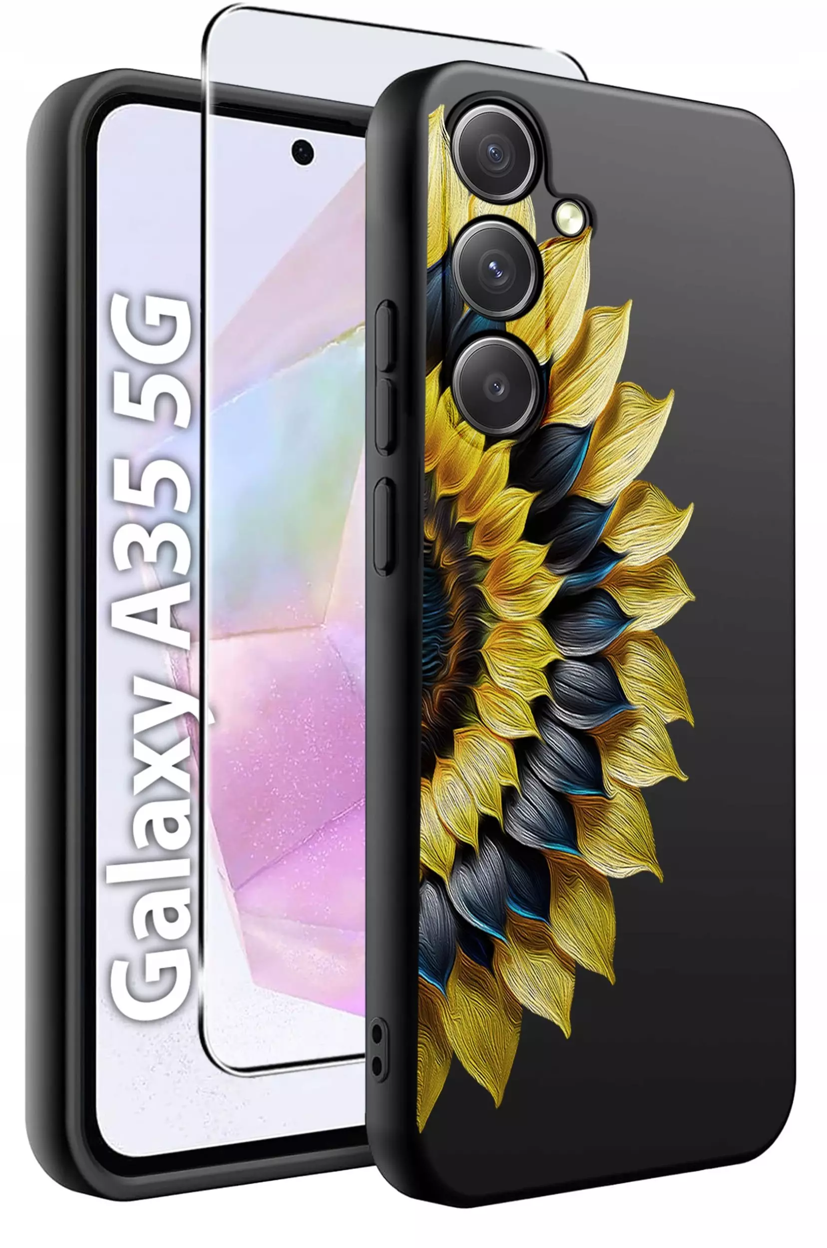 ETUI do Samsung A35 5G WZORY | SILIKONOWE MATT CASE + SZKŁO HARTOWANE 9H