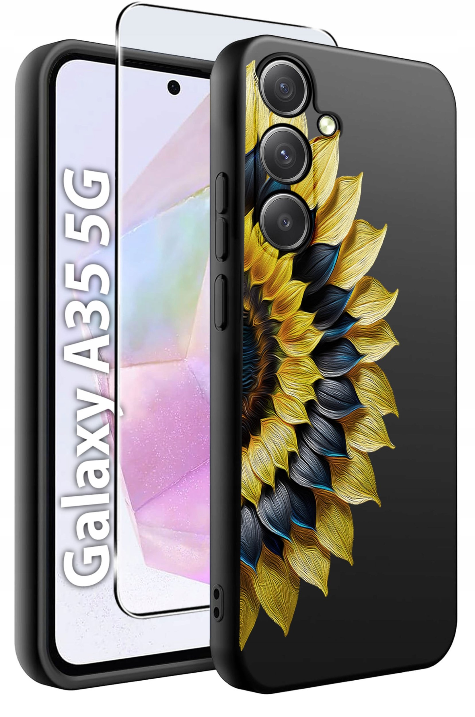 ETUI do Samsung A35 5G WZORY | SILIKONOWE MATT CASE + SZKŁO HARTOWANE 9H