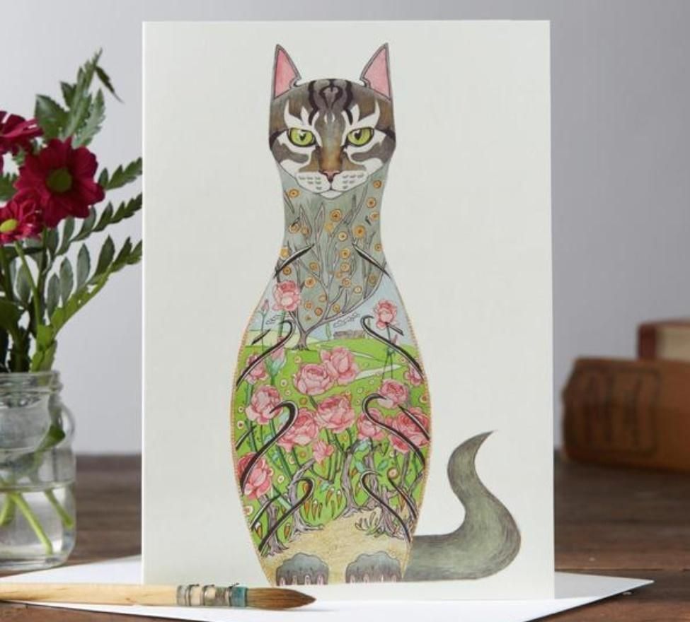 DM Collection Karnet A038 B6 + koperta Kot z różami