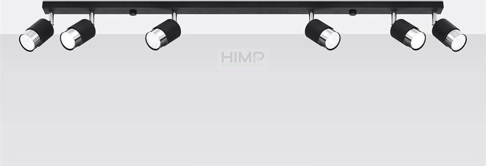Lampa sufitowa Sollux Plafon NERO 6 czarny/chrom himp