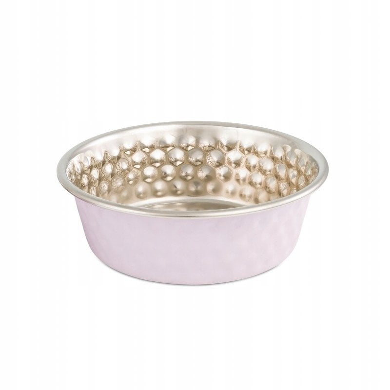 Miska, dla kota/psa, fioletowa, tłoczona, wzór plaster miodu, stal nierdzewna, 260ml