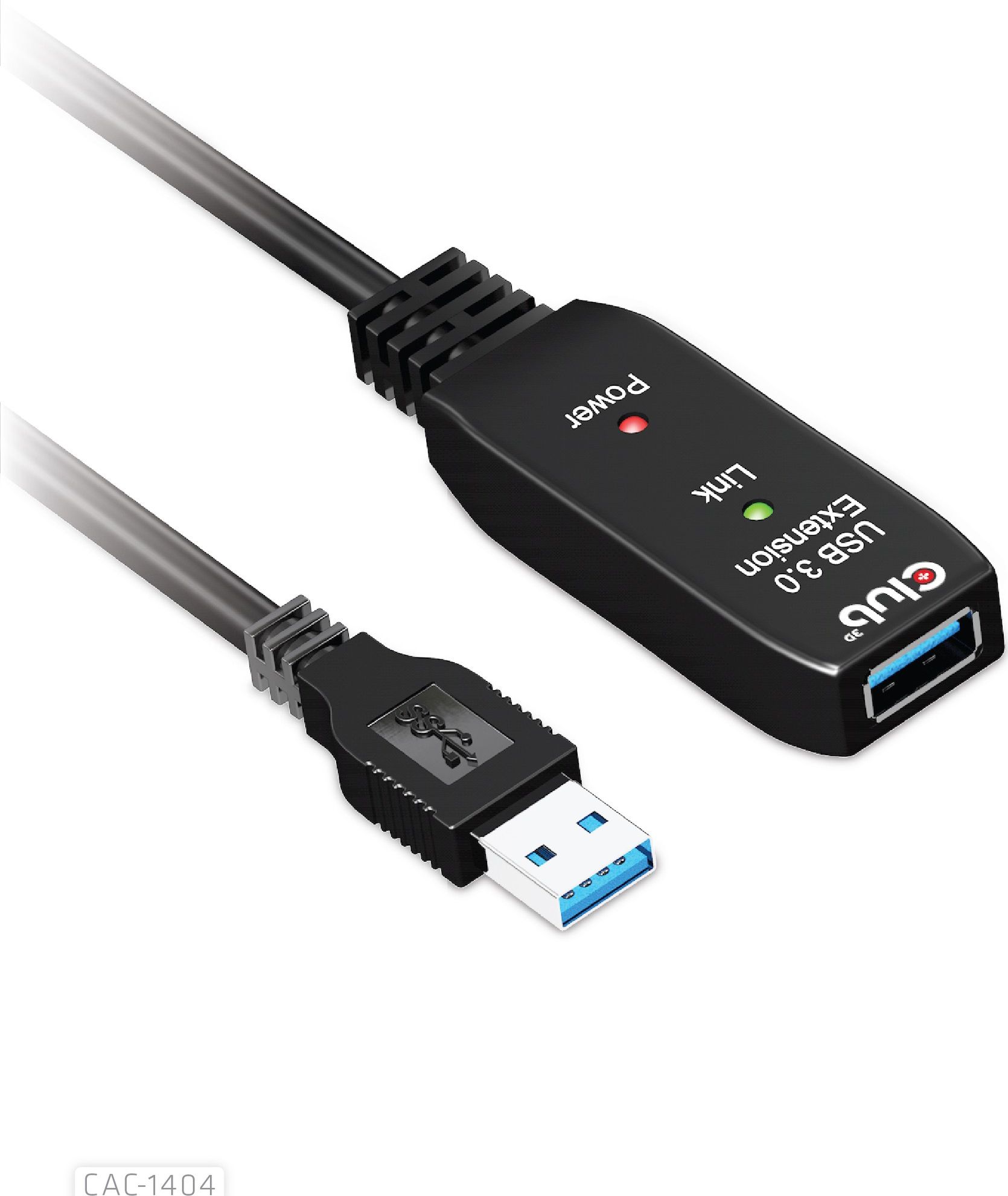 Kabel USB Club 3D USB-A - USB-A 5 m Czarny (CAC-1404)
