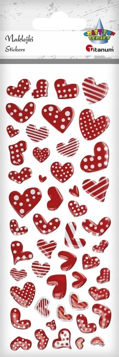Titanum Naklejki foliowe serca mix 49szt.