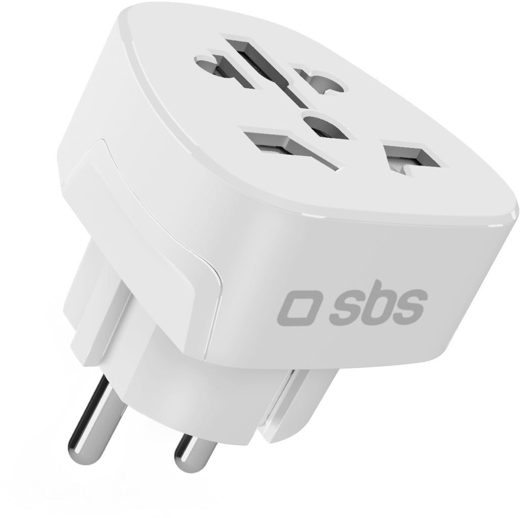 Adapter podróżny SBS Shucko/EU - uniwersalny - biały