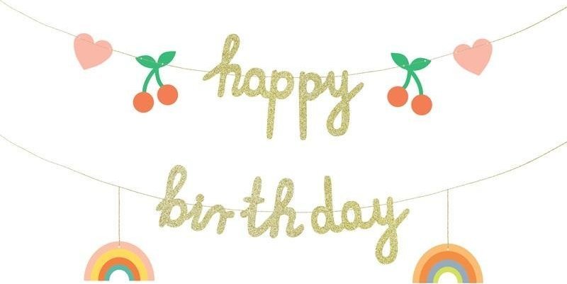 Baner papierowy Happy Birthday 100x18cm
