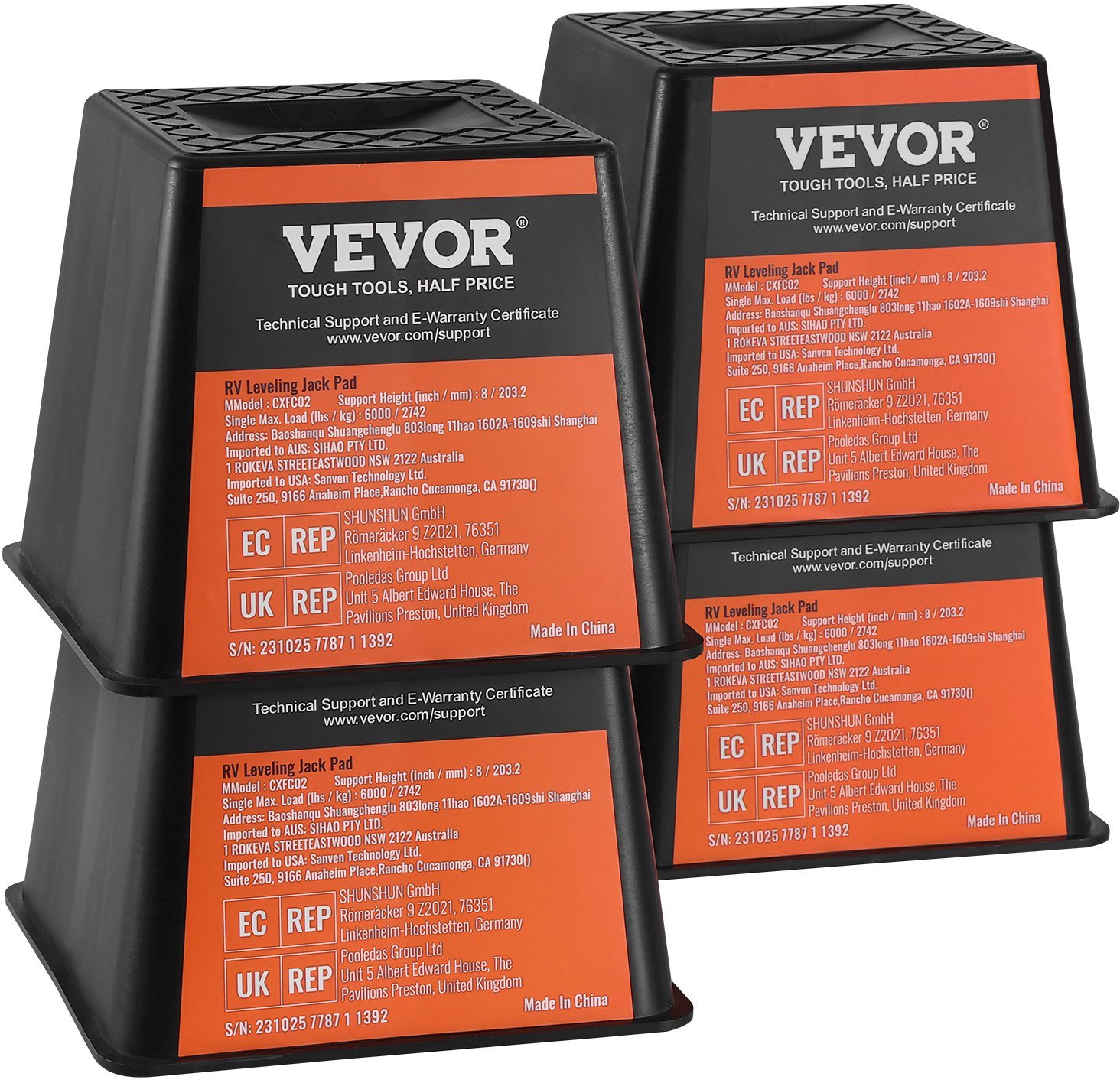 Podkładki pod nogi podpory do przyczepy kempingowej lub kampera 4 szt.