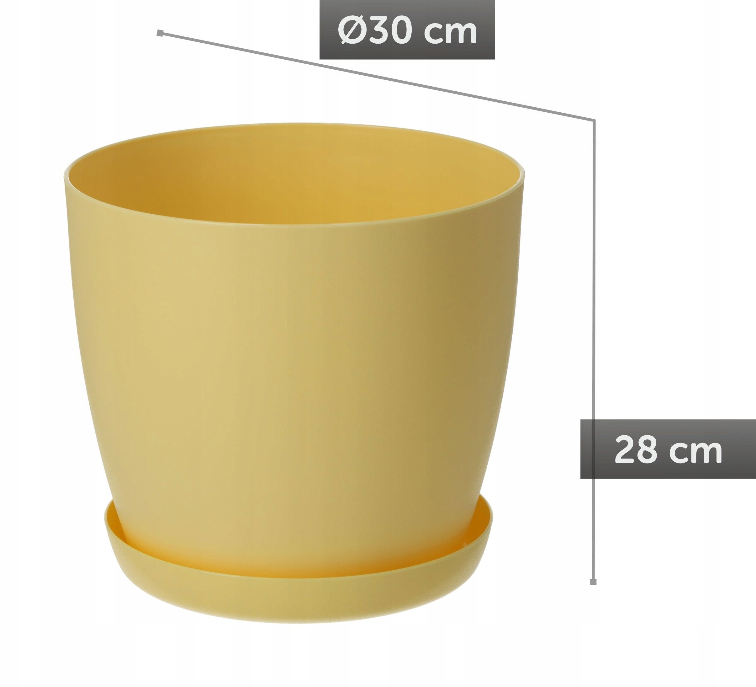 KADAX Doniczka Osłonka Donica 30cm Na Kwiaty Z Podstawką Żółta Do Salonu