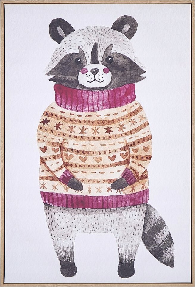 Beliani Obraz na płótnie w ramie szop 63 x 93 cm szary CAMPLI