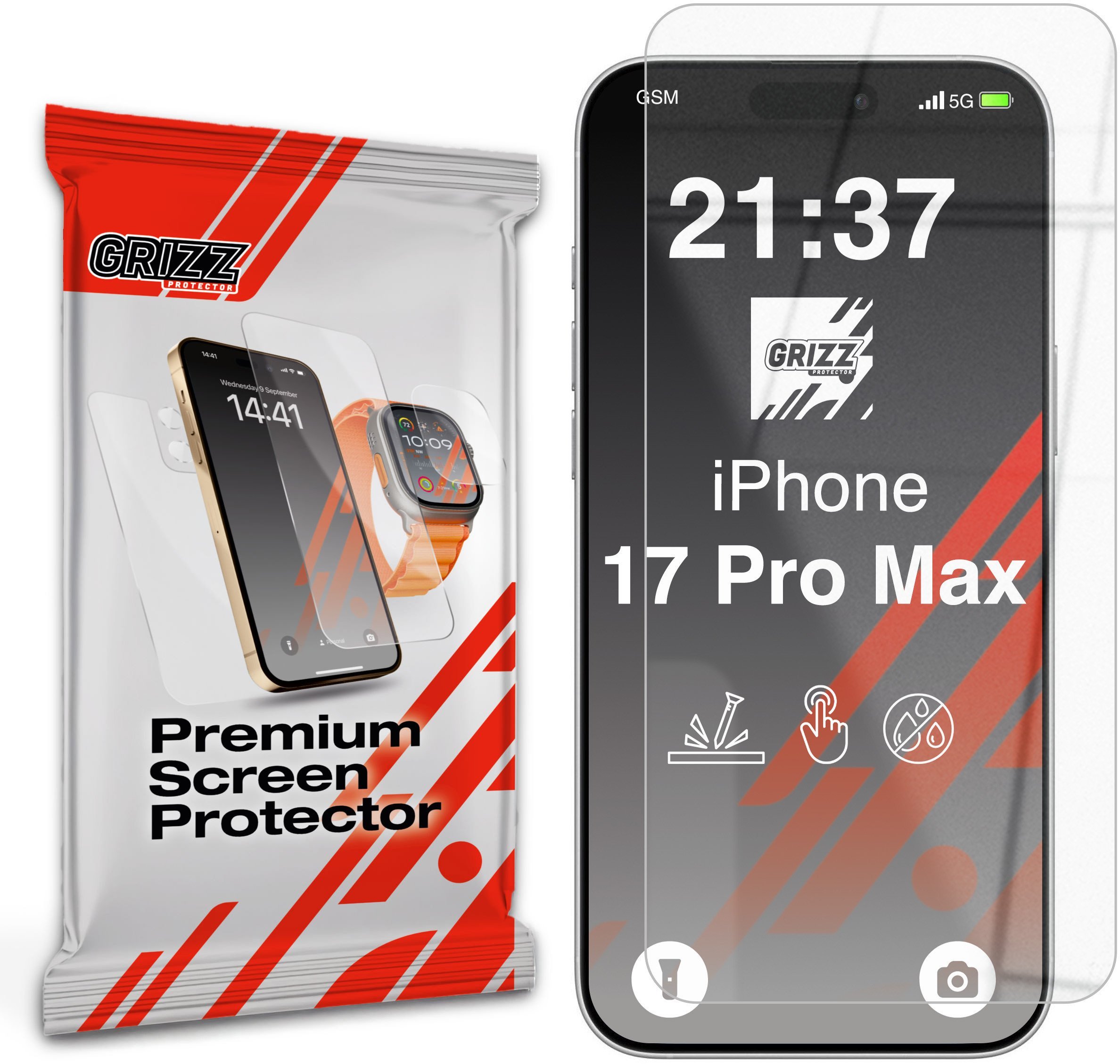 Szkło hybrydowe GrizzGlass HybridGlass do Apple iPhone 17 Pro Max