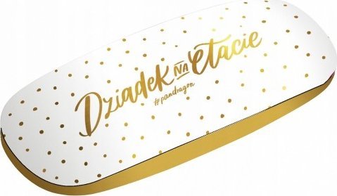 Pan Dragon Etui na okulary biało-złote z napisem na dzień dziadka