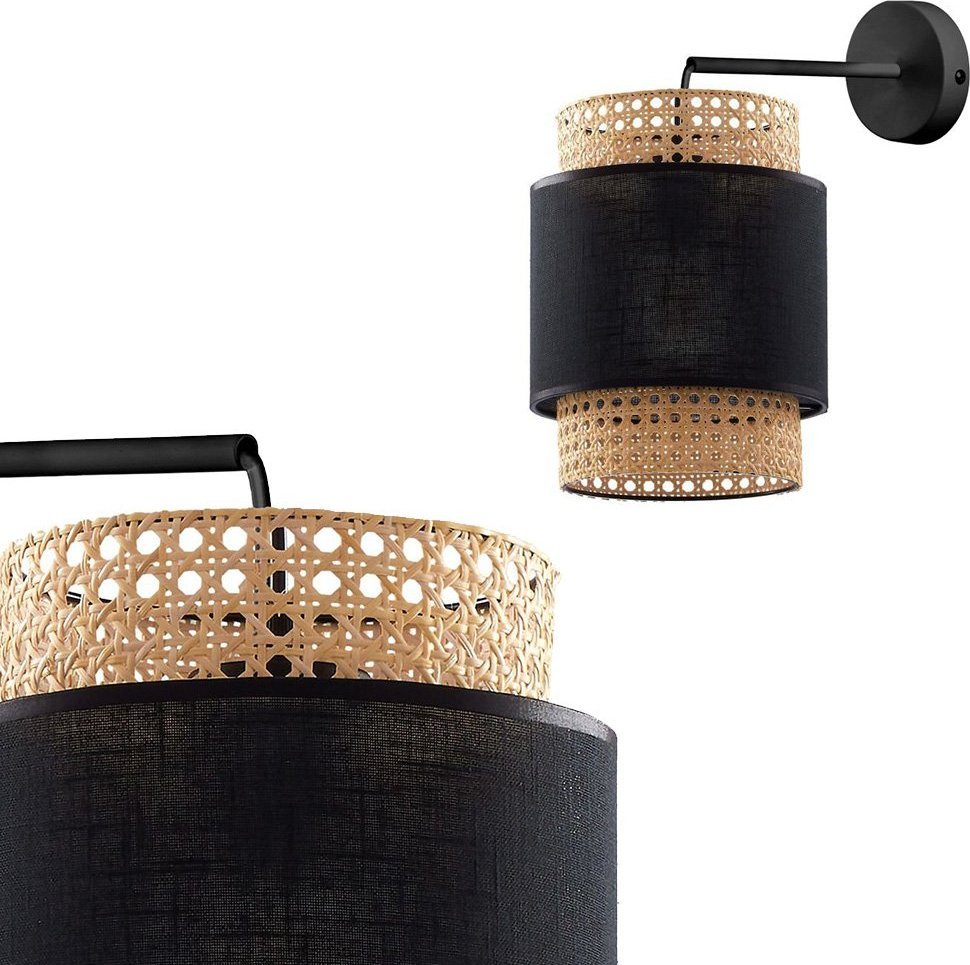 Kinkiet TK Lighting Boho 6550 kinkiet lampa ścienna 1x60W E27 czarna/beżowa