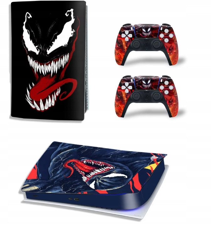 Naklejki Skórki na PlayStation 5 oraz Pady Motyw Venom