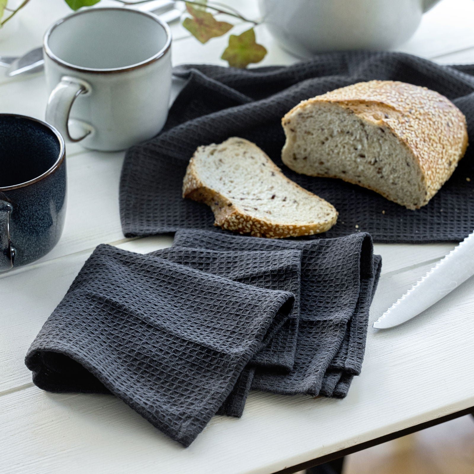 Olsen Home OlsenHome - Vaffel Karklude 28x28cm - 3 Pak Magnet Grey