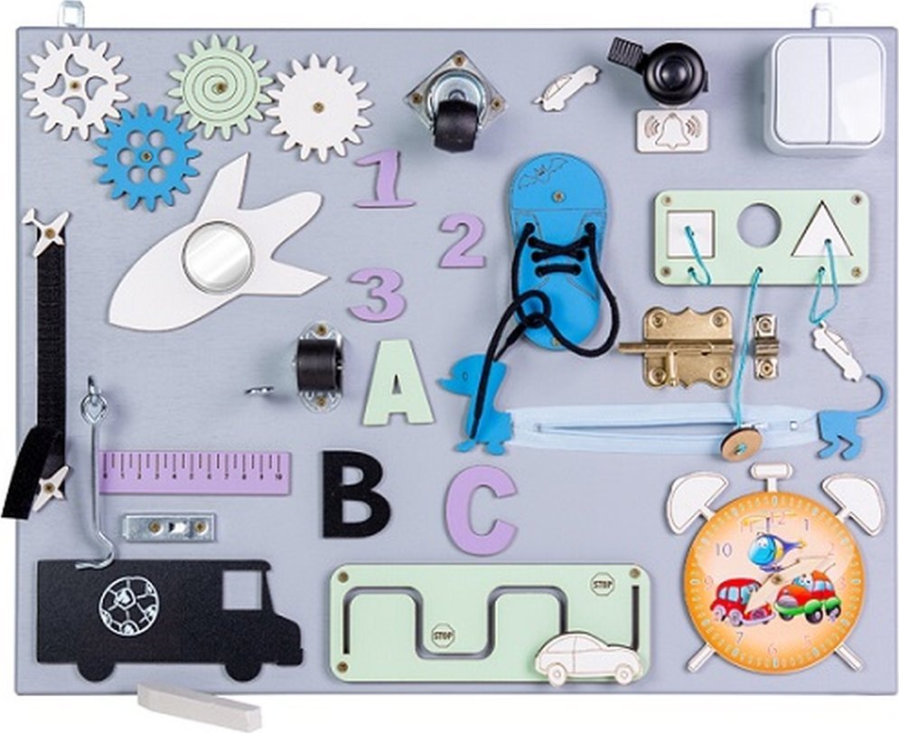 KIK Tablica manipulacyjna drewniana pomarańczowy zegar 50x37,5cm