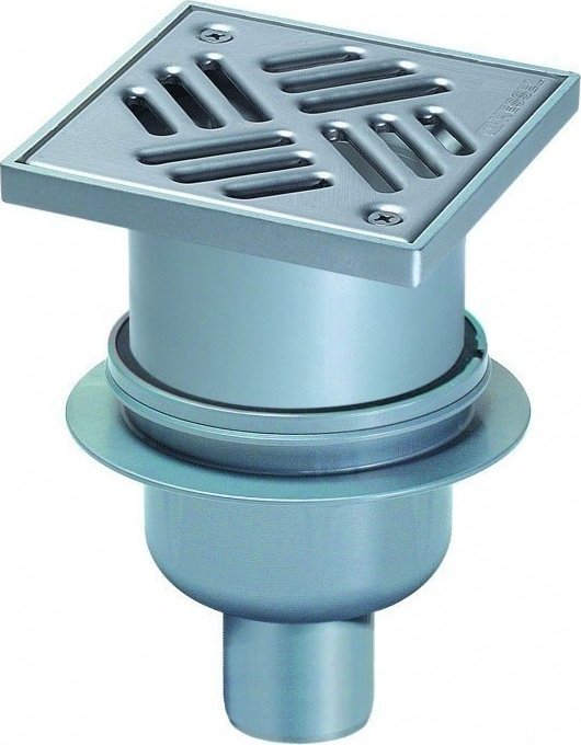 Kessel Wpust Classic DN50, odpł.pion.z przykręcaną kratką nierdz.138x138