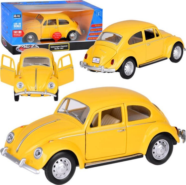 Jokomisiada Auto kolekcjonerskie Volkswagen Classical Beetle 1967 1:36 metalowe auto światło dźwięk ZA5055