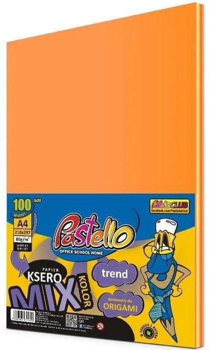 Papier ksero A4 80g 5 kolorów pomarań 100 arkuszy
