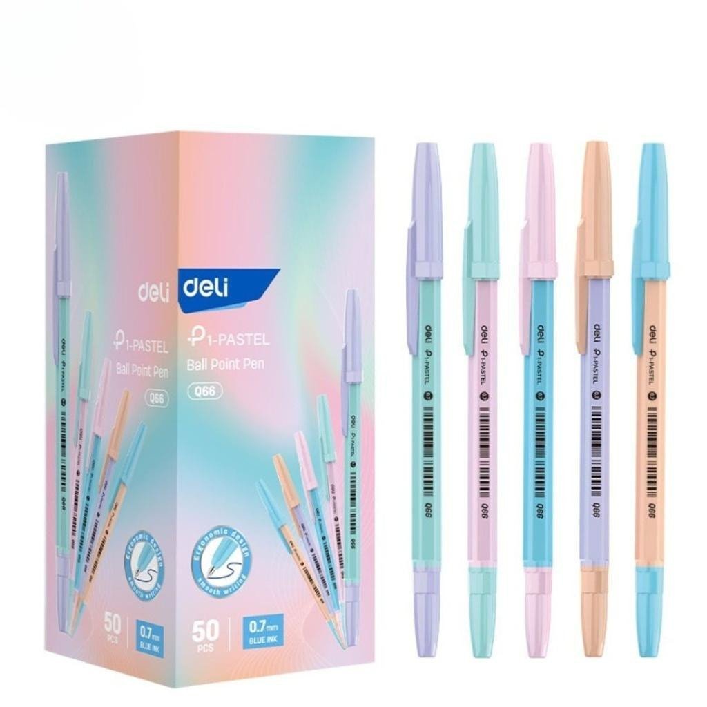 Długopis kulkowy 0,7mm pastel nieb (50szt) DELI