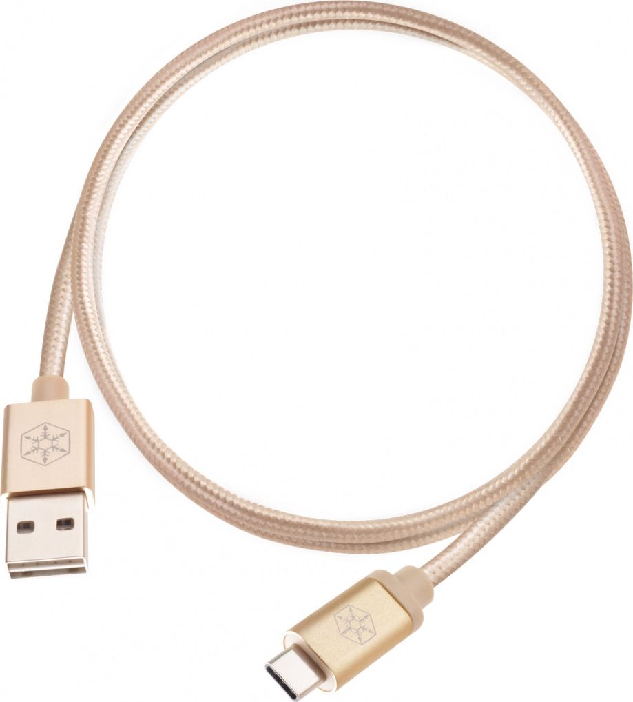 Kabel USB SilverStone USB-A - USB-C 1 m Złoty (52029)