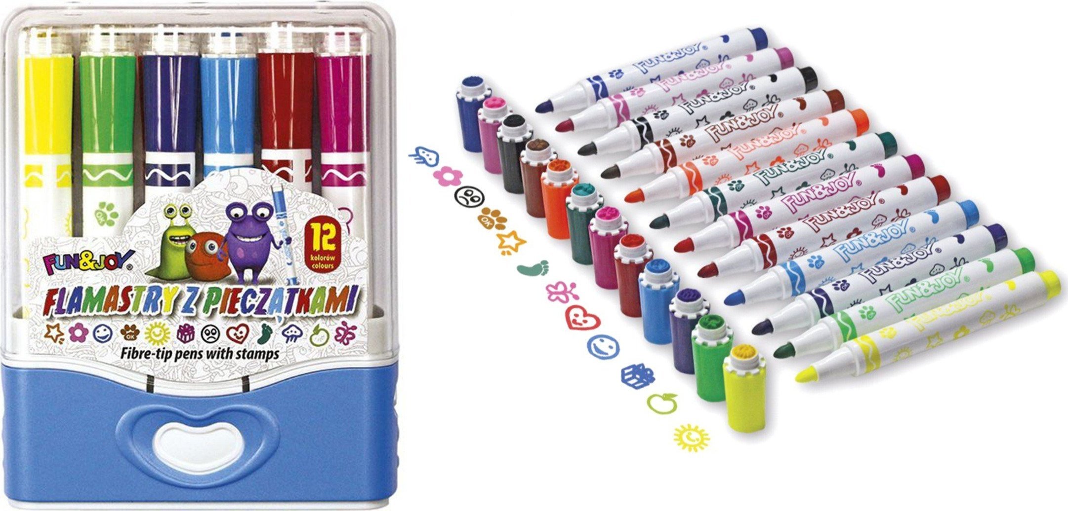 BTS Flamastry stempelki z pieczątkami 12 szt