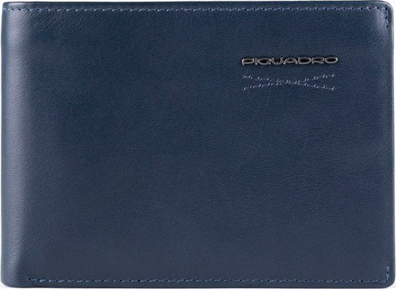 Piquadro Piquadro, Obidos, Leather, Wallet, Coin Holder, Blue, For Men For Men